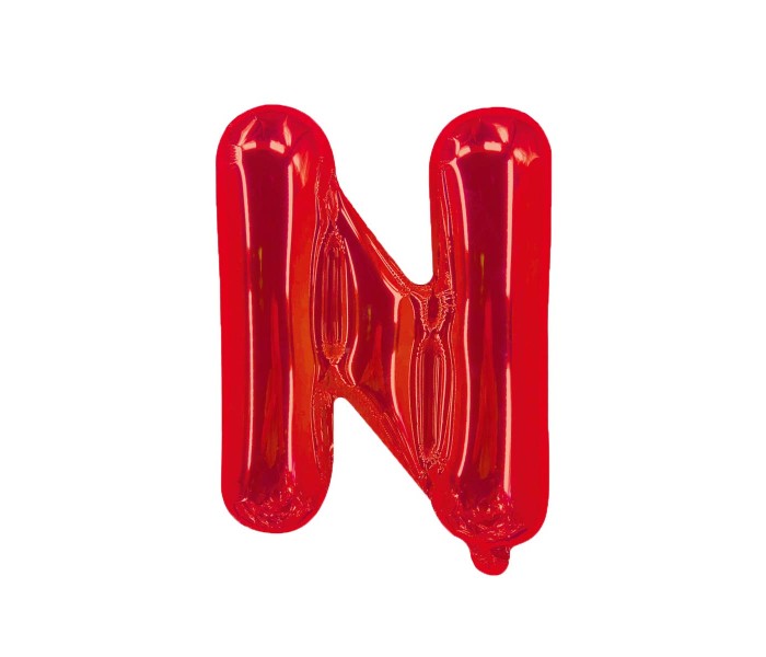 Party Time N-RE-803379 Letter N 16 Inch Foil Balloon Red - Zoom Image