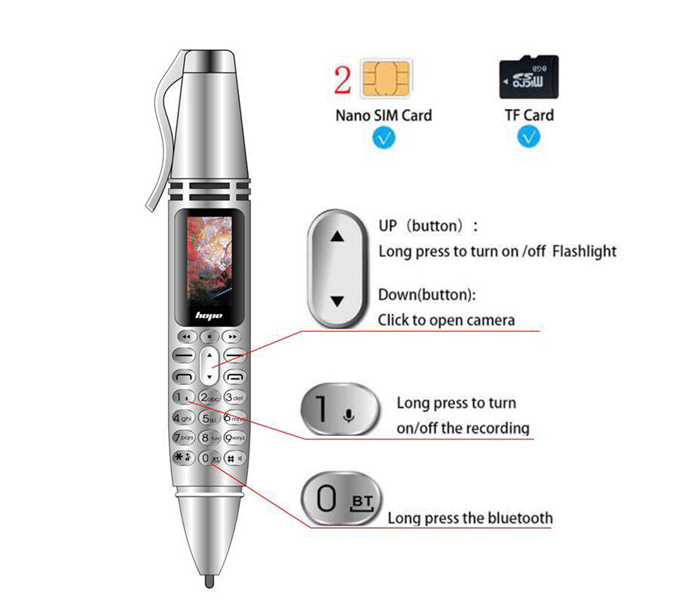 HOPE AK007 Multifunction 6 in 1 Camera MobilePhone Pen – Silver - Zoom Image 5