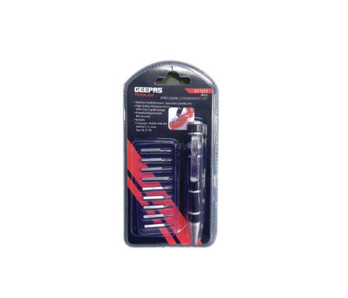 Geepas GT7653 9 Pcs Precision Screwdriver Set Black - Zoom Image