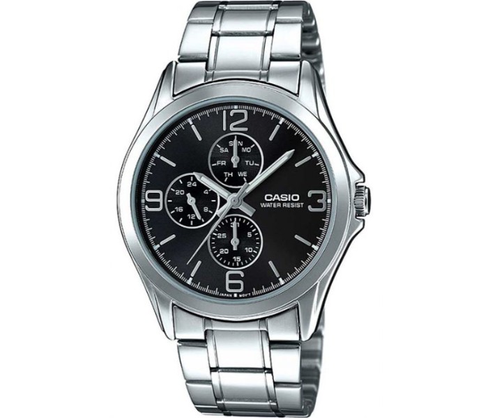 Casio MTP-V301D-1ADF Mens Analog Watch Black and Silver - Zoom Image