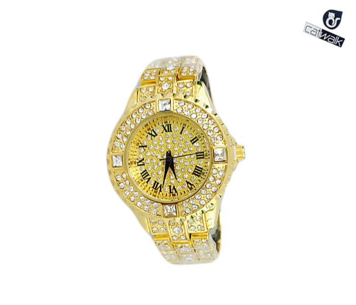 Catwalk CW-417 Genuine Quality Fashionable Cz Watch for Women - Gold - Zoom Image