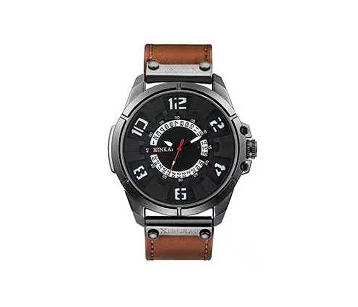 Xinkai IX-6868-2 Alexo Five  Jupings Fashion Leather Watch for Men Brown - Zoom Image