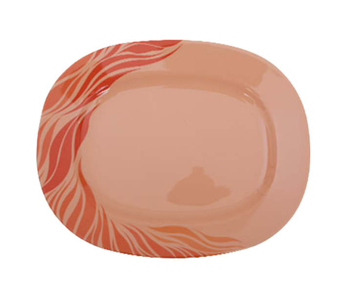 Royalford RF8126 14-inch Melamine Ware Aqua Thai Oval Plate - Orange - Zoom Image