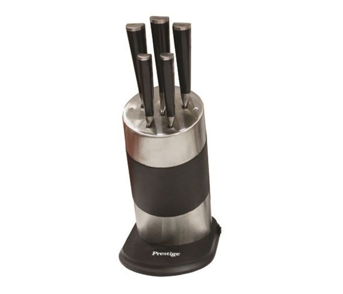 Prestige PR51375 5 Piece Knife Set with Wooden Block - Black - Zoom Image