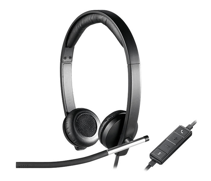 Logitech 981-000519 H650e Dual USB Wired Headset - Black - Zoom Image 1