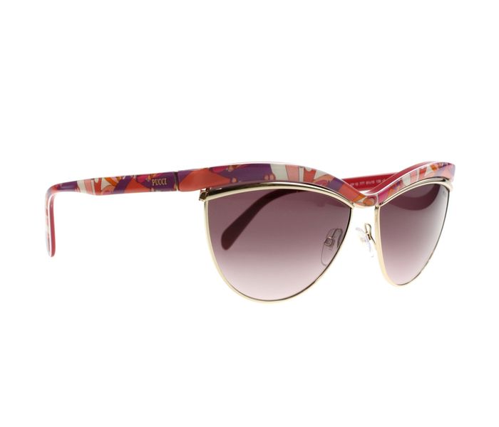 Emilio Pucci EP 10 77T Cat Eye Pink & Multi Colour Frame and Purple Gradiant Mirrored Sunglasses for Women - Zoom Image 2