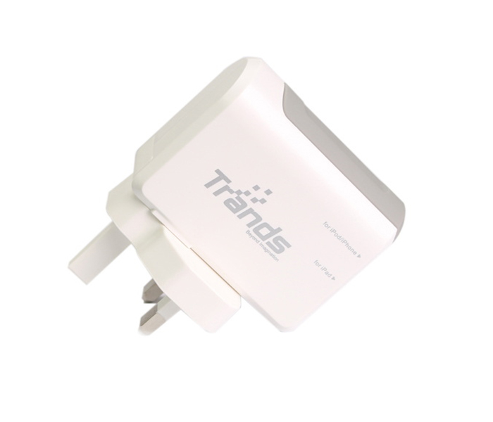 Trands TR-PC8361 Dual USB Port Wall Charger - White - Zoom Image 1