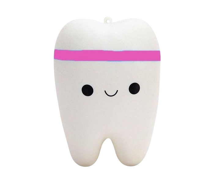  Squishy Jumbo Teeth Stress Reliver Toy UBS12 White and Pink - Zoom Image 1