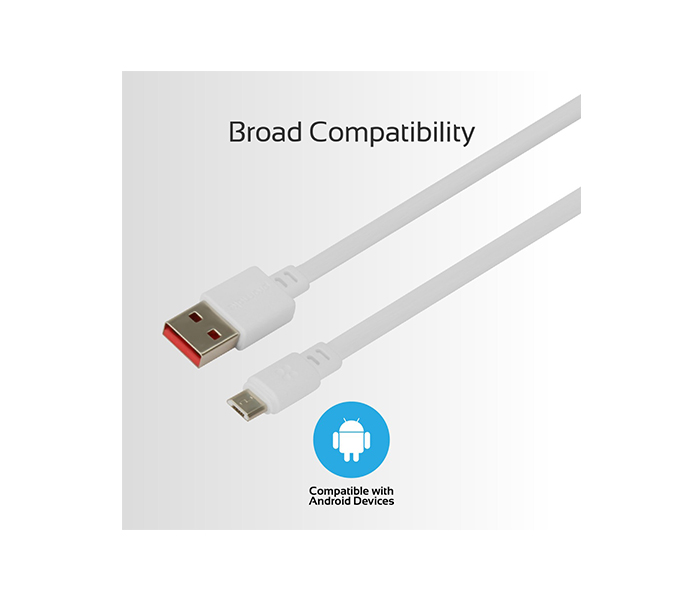 Promate Linkmate-U2F2 Flat Micro-USB Sync & Charge Cable - White - Zoom Image 6