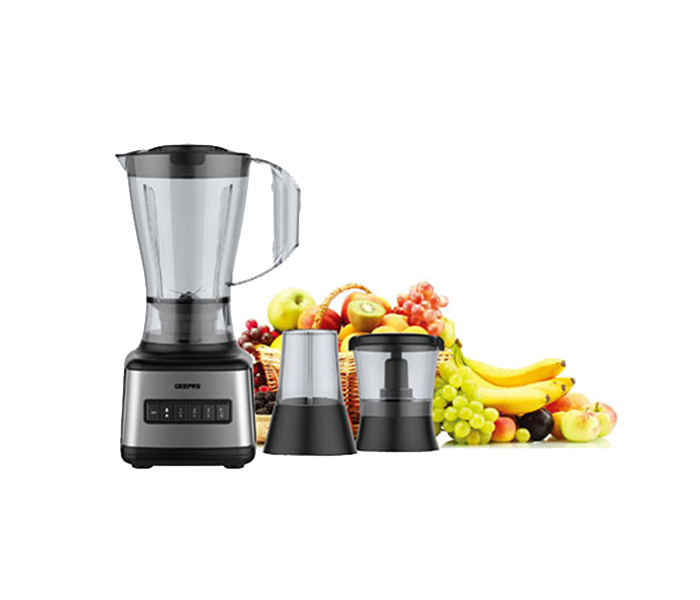 Geepas GSB44017 3-in-1 Stainless Steel Blender & Juice Extractor - Black - Zoom Image