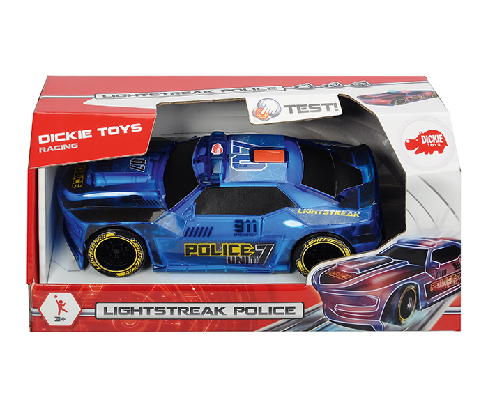 Dickie 203763001 20CM Lightstreak Police Friction Racing Car - Blue - Zoom Image 4