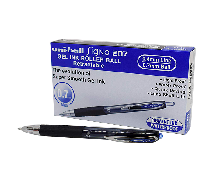 Uni Ball UMN-207 Signo Retractable BallPen - Blue, Pack of 12 - Zoom Image 3