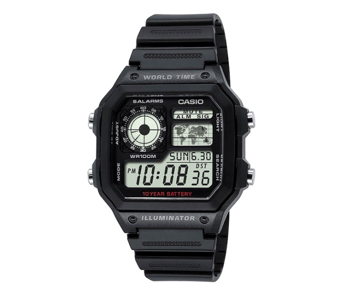 Casio AE-1200WH-1AVDF Mens Sports Digital Watch Black - Zoom Image 4