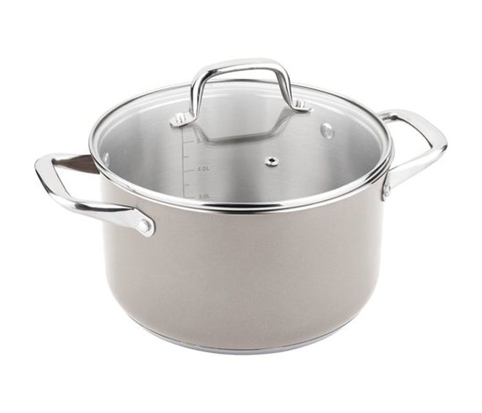 Lamart LT1049 Joli 6.1L Casserole with Glass Lid, Beige - Zoom Image