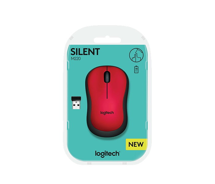 Logitech 910-004880 M220 Silent 2.4GHz Wireless Mouse - Red - Zoom Image 4