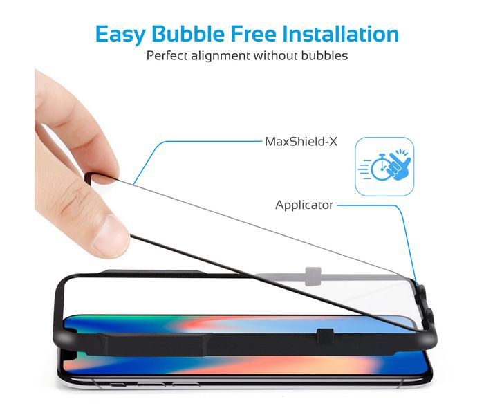 Promate MaxShield-X Edge to Edge Ultra Slim 3D Curved HD Tempered Glass Screen Protector with Applicator Tool Frame, Clear - Zoom Image 8