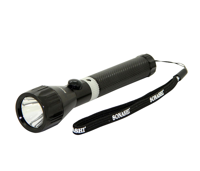 Sonashi SLT-683 3W Rechargeable LED Torch with Unbreakeable Glass - Black - Zoom Image 1