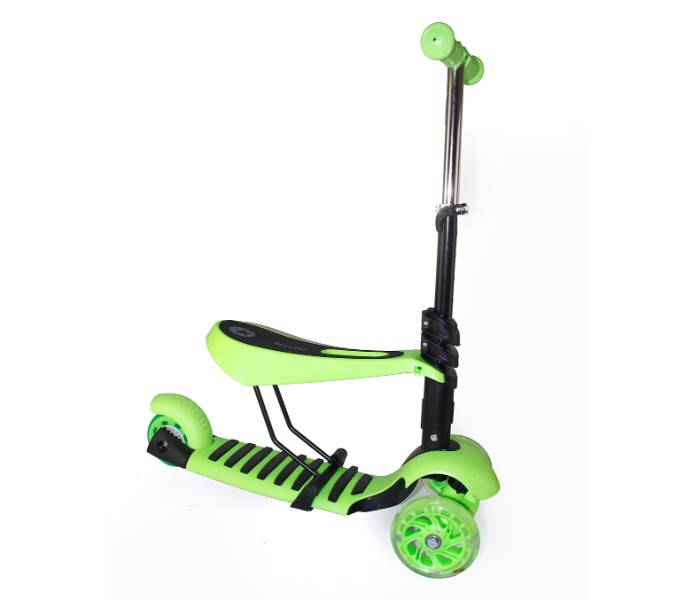 MIC 4109C 3-in-1 Kids 3-Wheel Mini Kick Scooter with Adjustable Handle T-Bar and Seat Green - Zoom Image 3