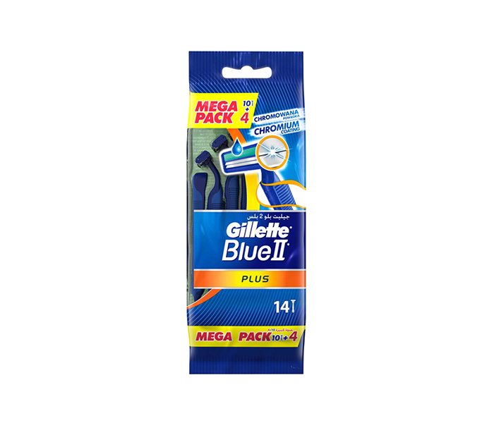 Gillette N11293669A Blue II Plus Disposable Razor One Size - 14 Pieces - Zoom Image 4