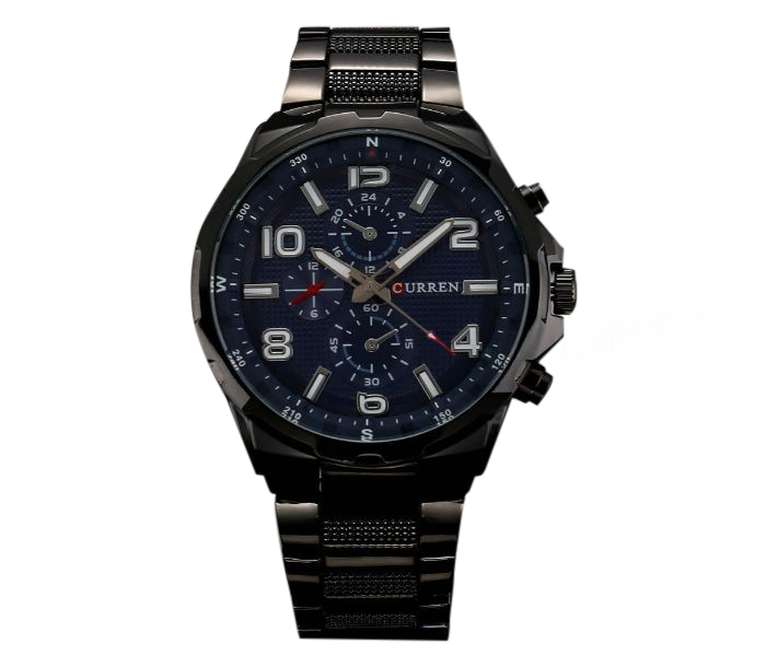 Curren 8276 Fashion Quartz Watch For Men Black And Blue - Zoom Image 3