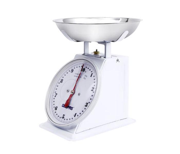 Geepas GBS4186 10 kg Adjustable Kitchen Scale - White - Zoom Image 1