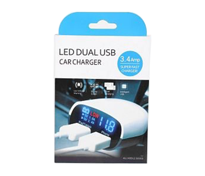 Super Fast LED Display Dual USB Car Charger 3.4 Amp - Zoom Image 2