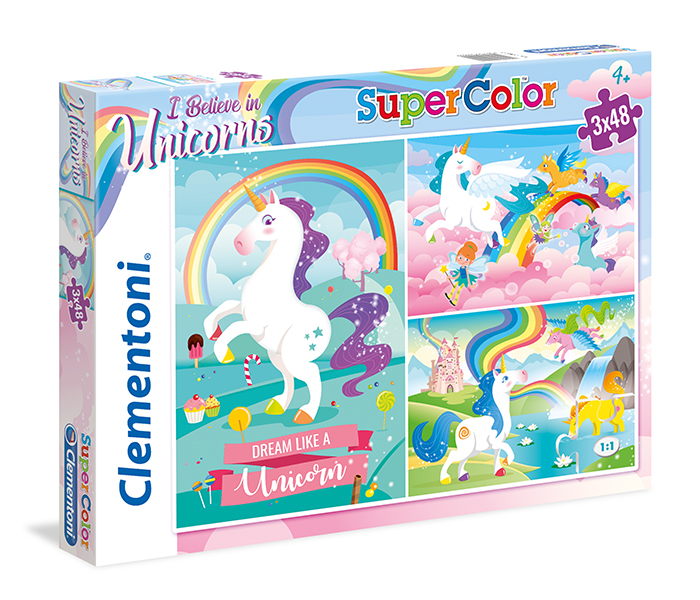 Disnep Clementoni Super Color Puzzle I Believe In Unicorns - Set Of 144Pcs - Zoom Image