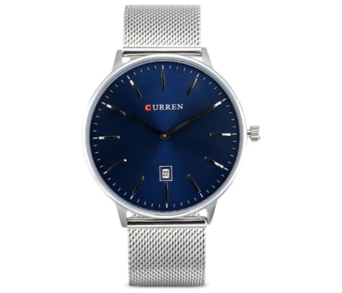 Curren 8302 Stainless Steel Analog Quartz Watch For Men Silver And Blue - Zoom Image 4