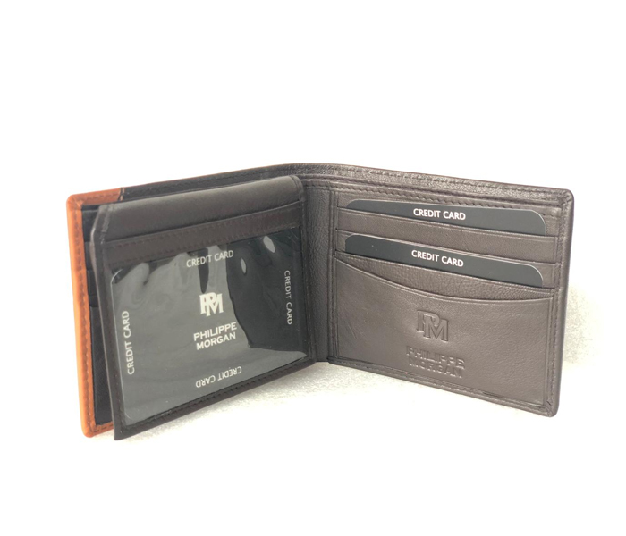 Philippe Morgan PM042 Men Leather Wallet Brown - Zoom Image 2