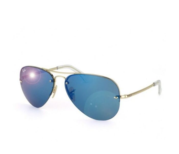 Ray-Ban RB34490015559 Aviator Gold Frame & Blue Mirror Mirrored Sunglasses for Unisex - Zoom Image 1