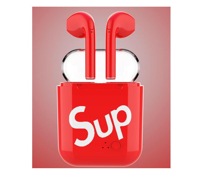 Sup i7S Wireless Bluetooth In-Ear Earphones Invisible In-Ear Stereo Music Earbuds - Red - Zoom Image 4