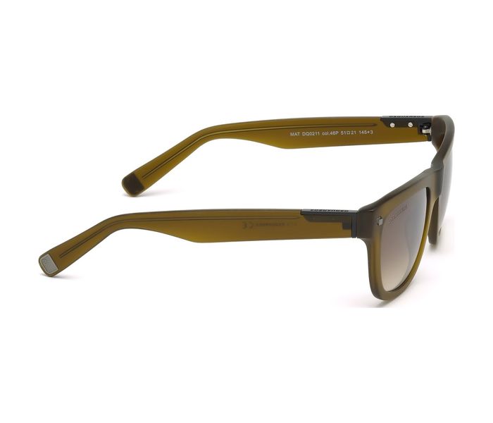 Dsquared2 MAT DQ0211 46P Square Shiny Clear Brown Frame & Green Brown Gradient Mirrored Sunglasses for Unisex - Zoom Image 2