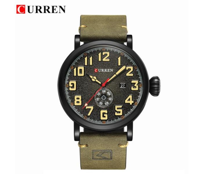 Curren 8232 Luxury Military Quartz Watch For Men Black And Green - Zoom Image