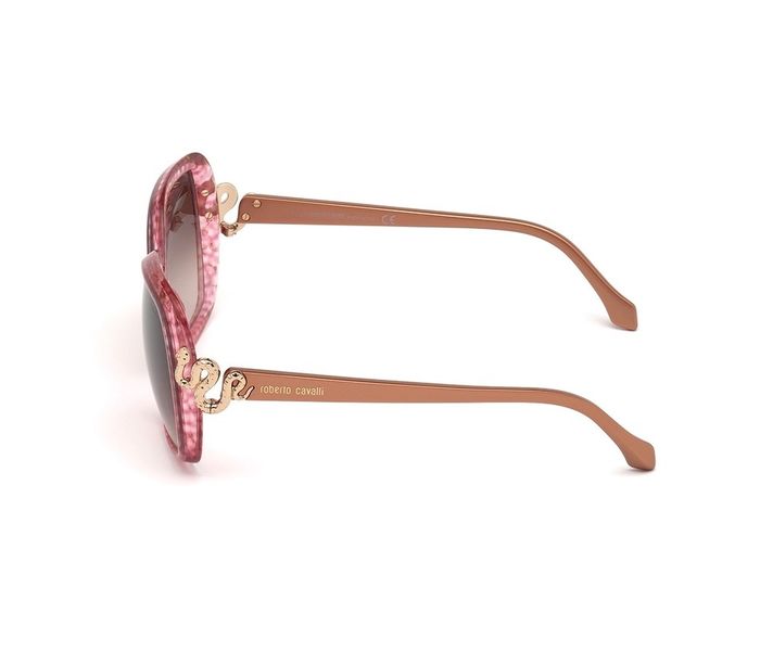 Roberto Cavalli 1016 74F Oversized Pink Python Frame & Brown Gradient Mirrored Sunglasses for Women - Zoom Image 1