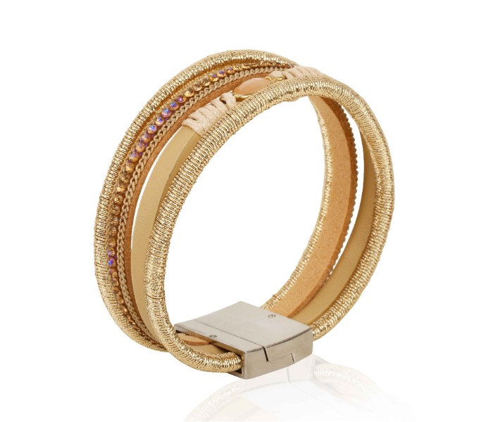 AF Italian Design 4 layer Drop Magnetic Lock Bracelet Sparker 31585 Gold - Zoom Image 2