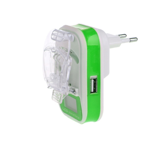 Universal Battery Charger With Usb Port And Lcd Display - Green - Zoom Image 2