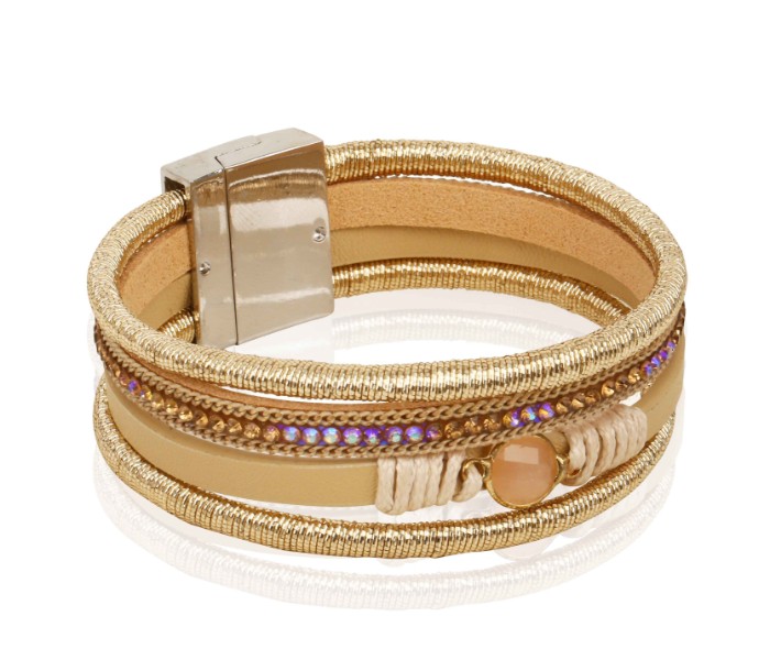 AF Italian Design 4 layer Drop Magnetic Lock Bracelet Sparker 31585 Gold - Zoom Image 3