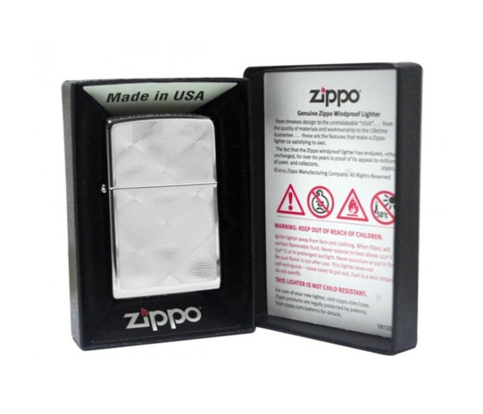 Zippo 28951 Diamond Pattern Lighter Silver - Zoom Image 3