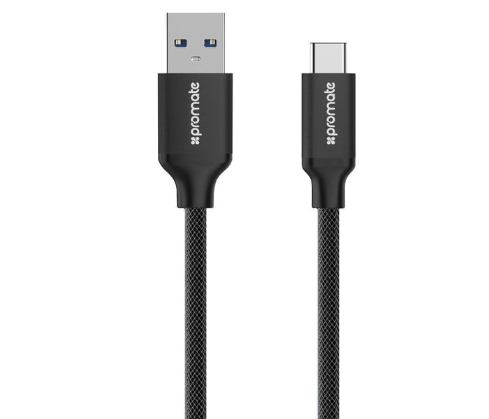 Promate UniLink-CAF USB-C to USB 3.0 Type-A Data and Charging Cable - Black - Zoom Image 10