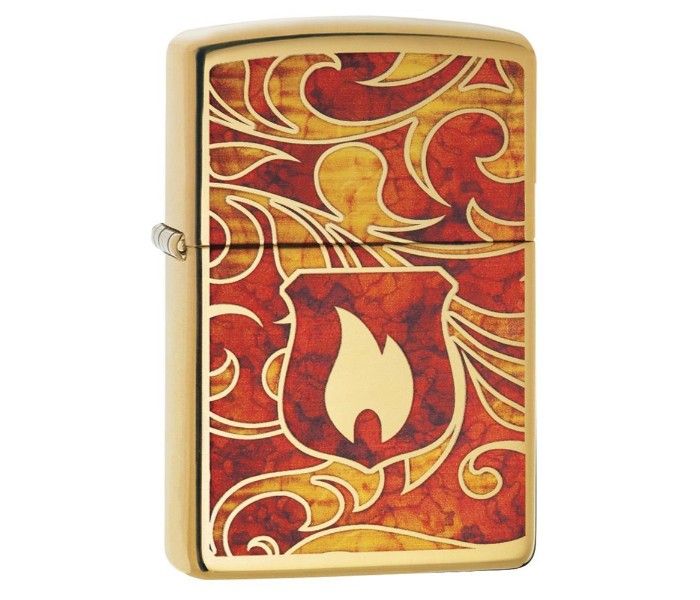 Zippo 28975 Shield Lighter Red and Gold - Zoom Image 1