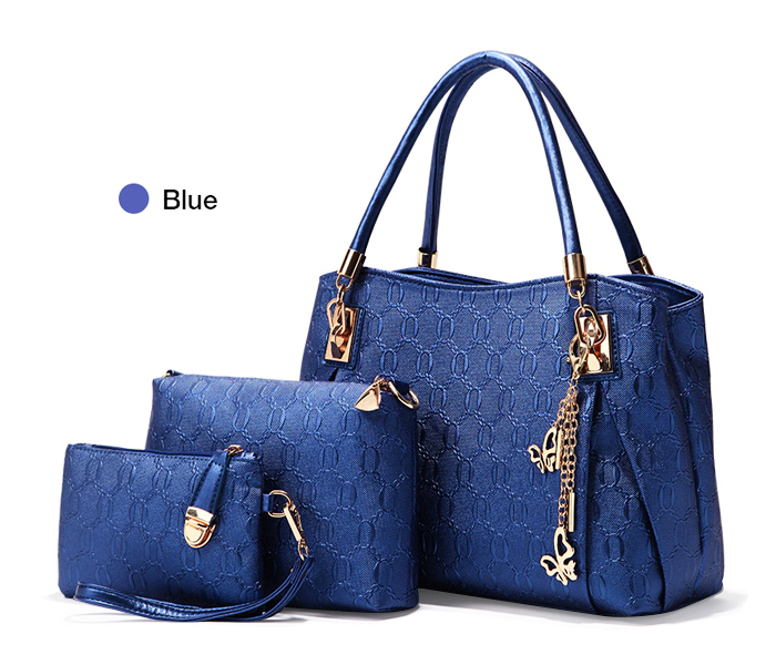 Ellen EL06 Female Large Capacity Casual Tote Handbags 3Pcs - Blue - Zoom Image