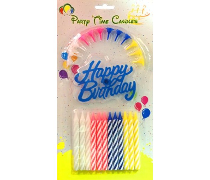 Party Time F12 12 Piece Happy Birthday Candle Multicolor - Zoom Image