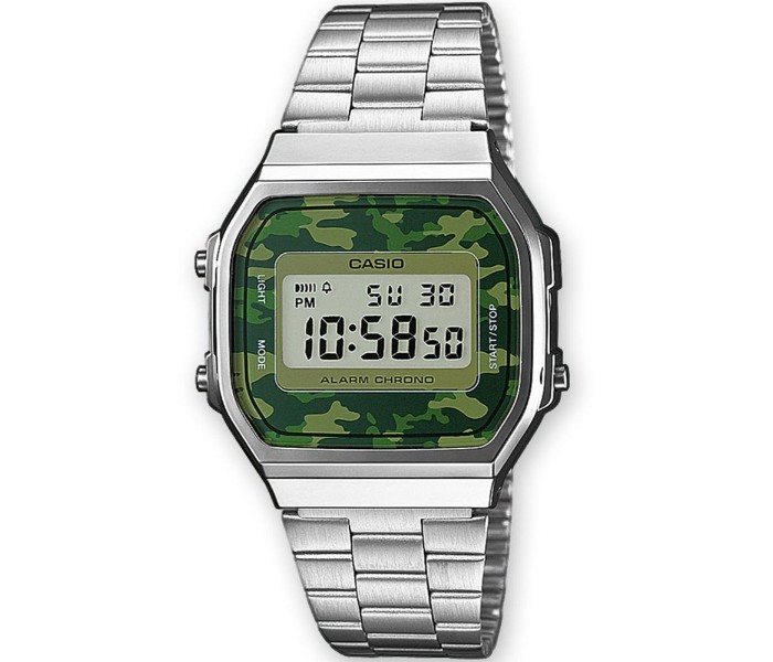 Casio A168WEC-3DF Unisex Casual Digital Watch Silver and Green - Zoom Image 3