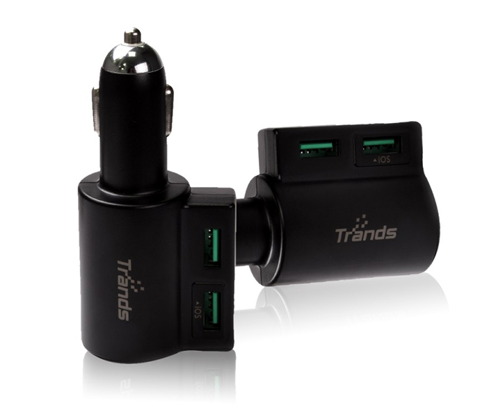 Trands TR-PC319 2 Ports 5v 4.2a USB Car Charger Intelligent Shunt with Cigarette Lighter - Black - Zoom Image 3