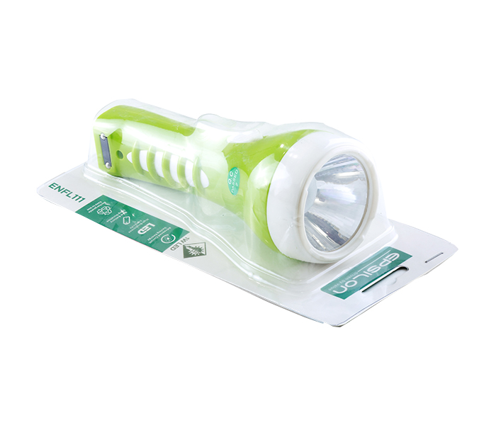 Epsilon ENFL111 Rechargeable LED Plastic Torch Light - Green - Zoom Image 1