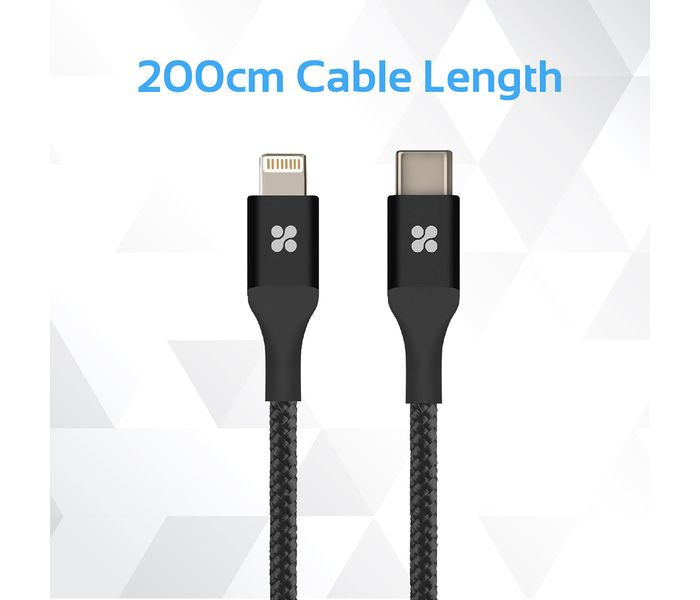 Promate UniLink-LTC2 USB Type-C OTG Cable with Lightning Connector - Black - Zoom Image 6