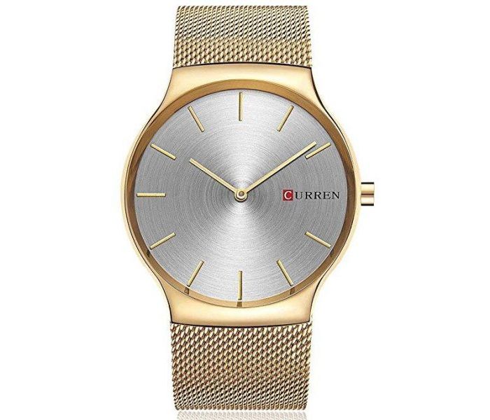 Curren 8256 Luxury Quartz Wrist Watch For Men Gold And Silver - Zoom Image