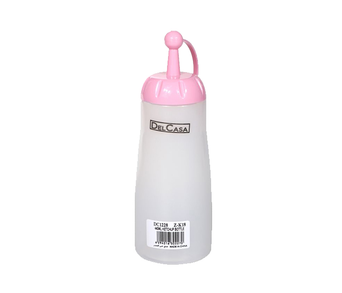 Delcasa DC1228 80ml Plastic Ketchup Bottle - White & Pink - Zoom Image