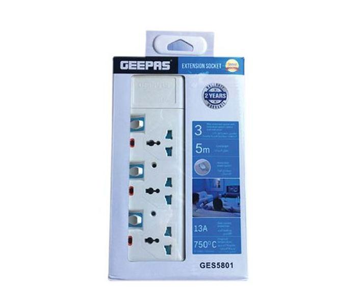 Geepas GES5801 3-Way Extension Board - 5 Meter  - Zoom Image 2