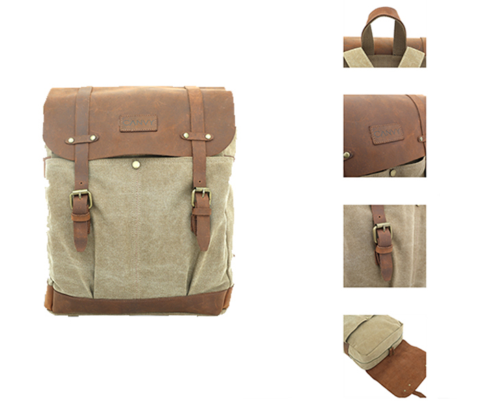 Para John PJBP6610-K Canvy Backpack - Khaki - Zoom Image 1